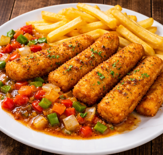 FISH FINGERS AND CHIPS 